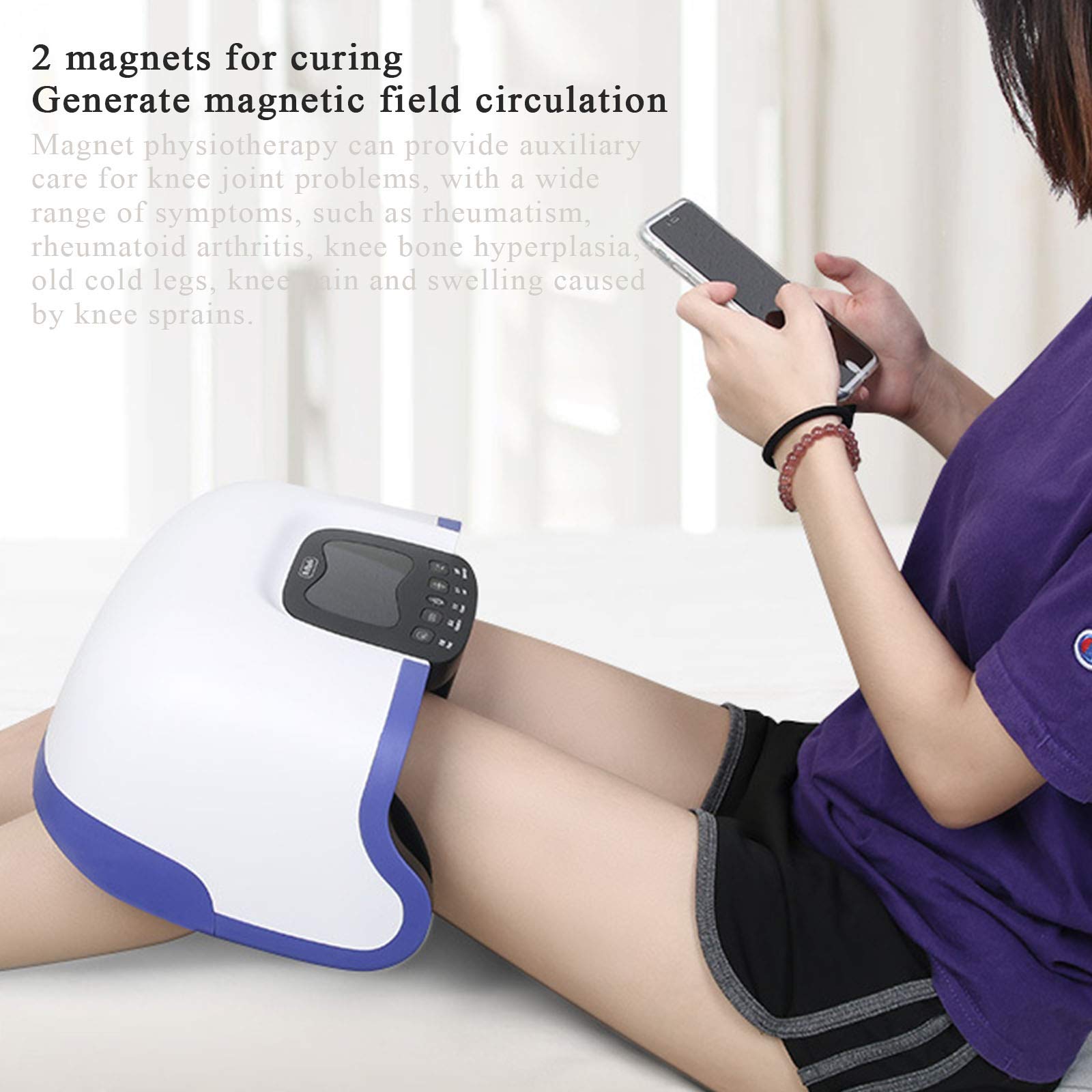 Rodilla Inalámbrico Compresión Masajeador con Calor Y Amasado, Pierna Artritis Alivio del Dolor De La Máquina/Vibración Térmica Infrarroja Imán Terapia Física, La Rodilla De Apoyo Tirantes