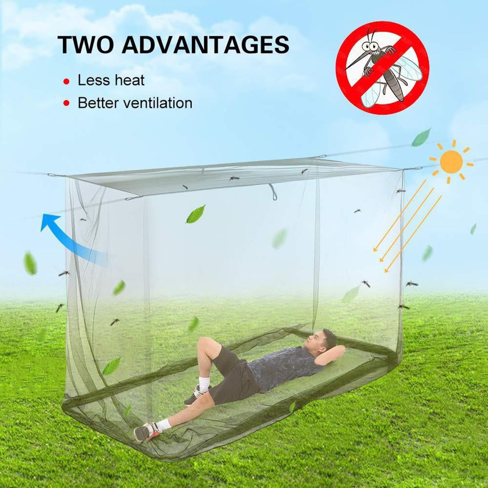 Zanzariera per Porta | Zanzariere | Zanzariere da Campeggio Biancheria da letto, Attrezzature di Protezione Leggero per Esterni per Viaggi, Escursionismo, Lago Balcone