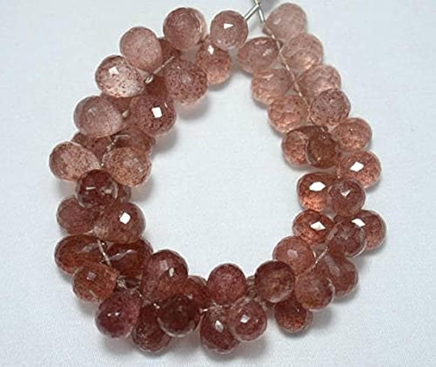 Quartz fraise facetté en perles gouttes 8x12mm pour éliminer les défauts de coupe