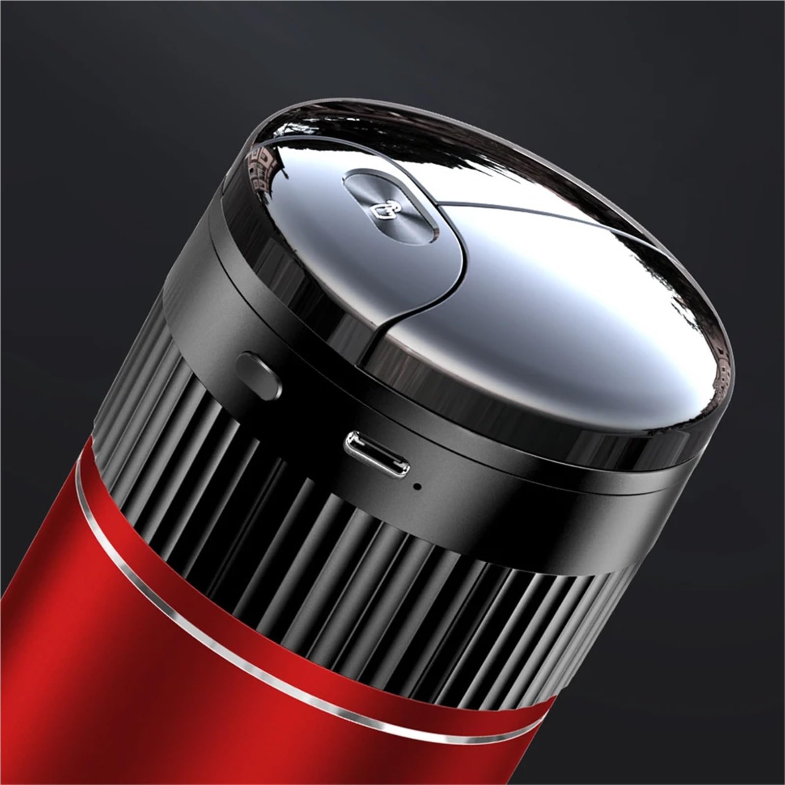 Cendrier de voiture avec couvercle, portable, interrupteur infrarouge sans fumée en aluminium amovible (noir)