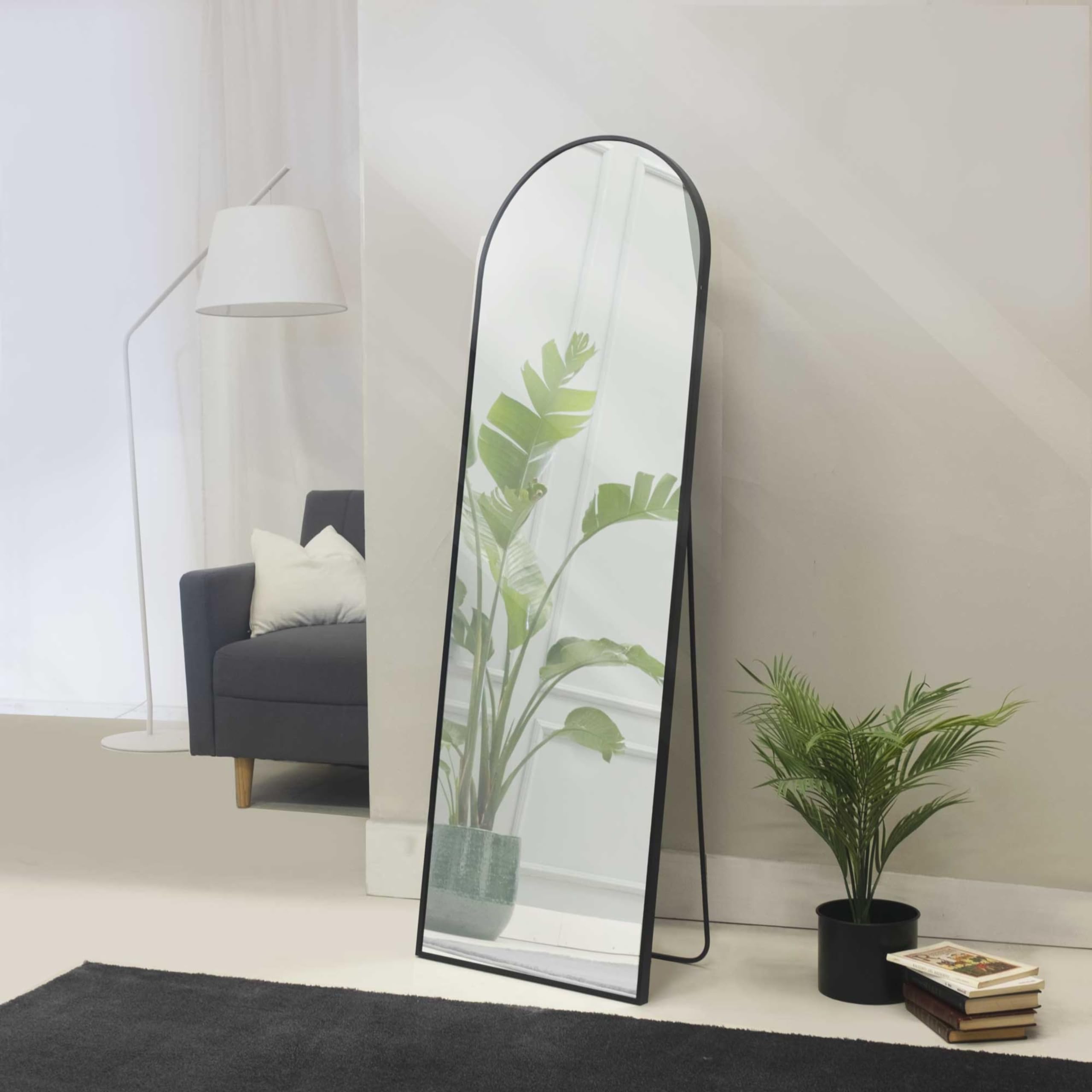 Specchio da Terra 'Barletta' a Figura Intera 150 x 35 cm Cornice Nera