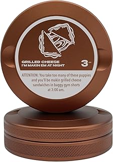 Syn Tin Grilled Cheese | Metal Container for Zyn, Premium Aluminum Can & Rugged Pouch Holder | Extra Capacity, Knurled Grip & Used Pouch Storage | EDC (Copper)