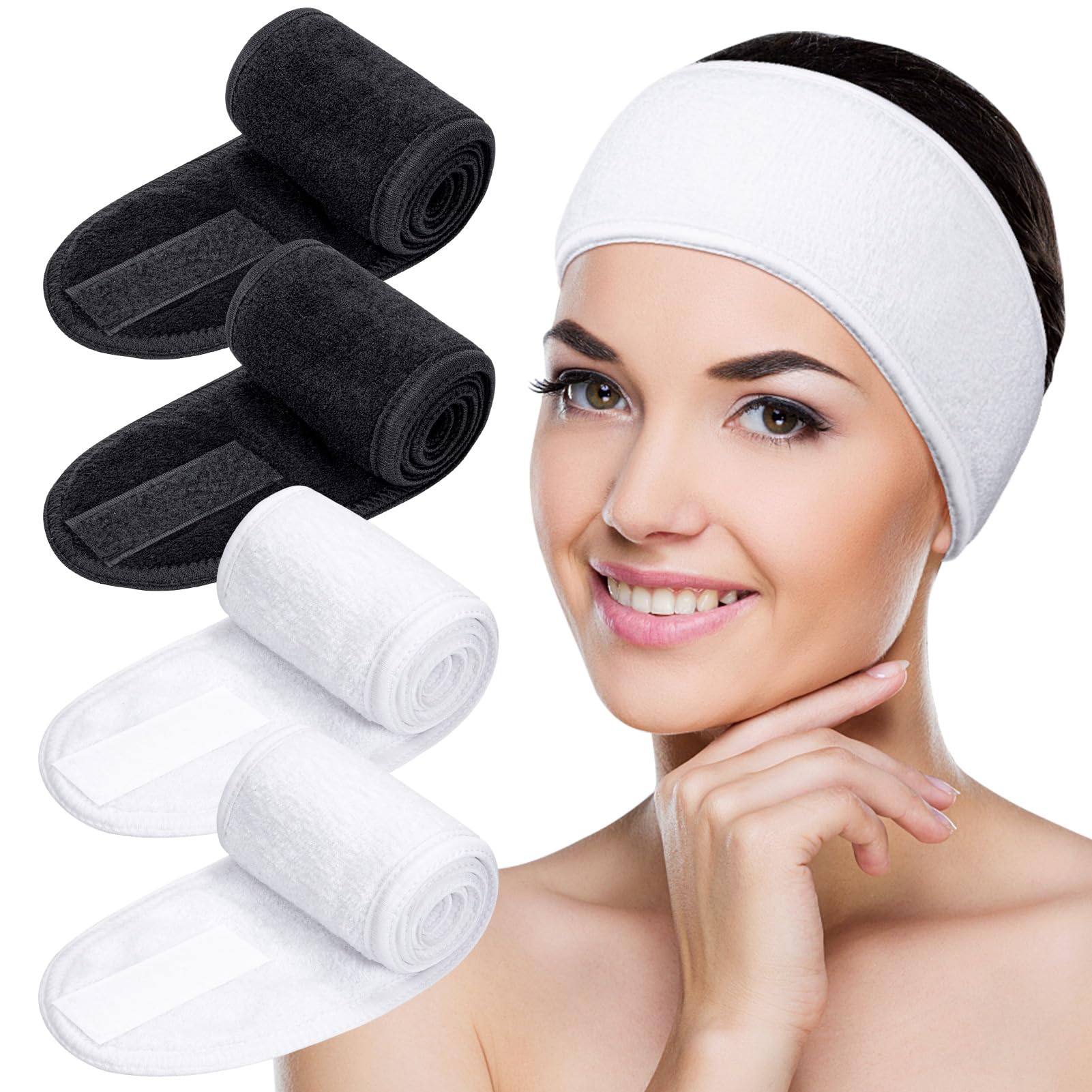 USTNIR Cintas De Pelo Yoga,4 PCS Elástico Diademas De Algodón Cinta Pelo Para Cabello Diademas Deportivas Para Mujeres Niñas Jogging Fitness Deporte Entrenamiento Accesorios Para Cabello