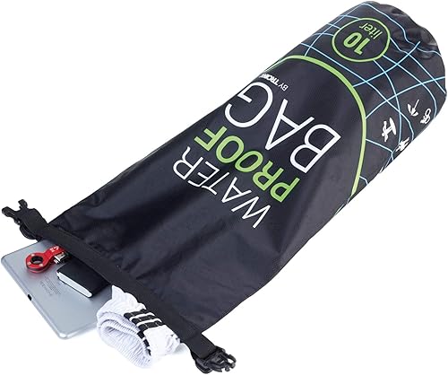 Miniatura 4 de Troika WPB10BK - Bolsa impermeable para deportes acuáticos, pesca, natación, senderismo, camping, canoa, kayak, IPX6, impermeable, correa de hombro