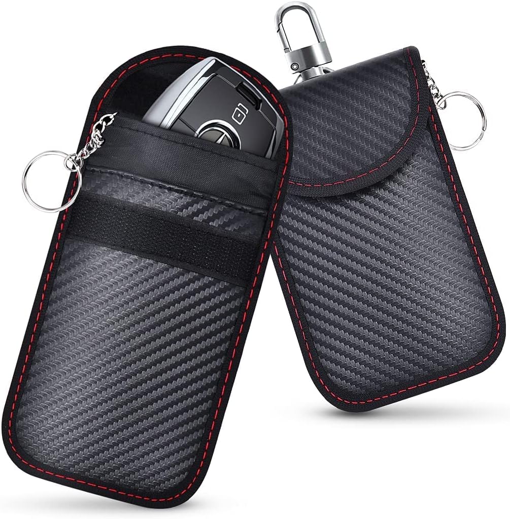– Excefore Upgraded Faraday Bag for Key Fob (2 Pack),Premium Faraday Key Fob Protector– Car RFID Signal Blocking, Car Security Protection Pouch, Anti-Theft Pouch, Anti-Hacking Case Blocker-Black.