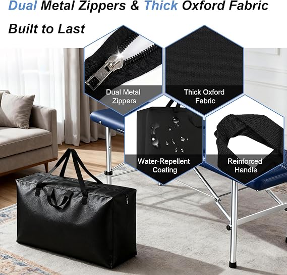 Qivine Upgrade Massage Tables Bag, 28-37 Inch Portable Spa Bed Lightweight Bag, Physical Therapy Table Carry Case with Durable Zipper Tear-Resistant Oxford for Folding Table
