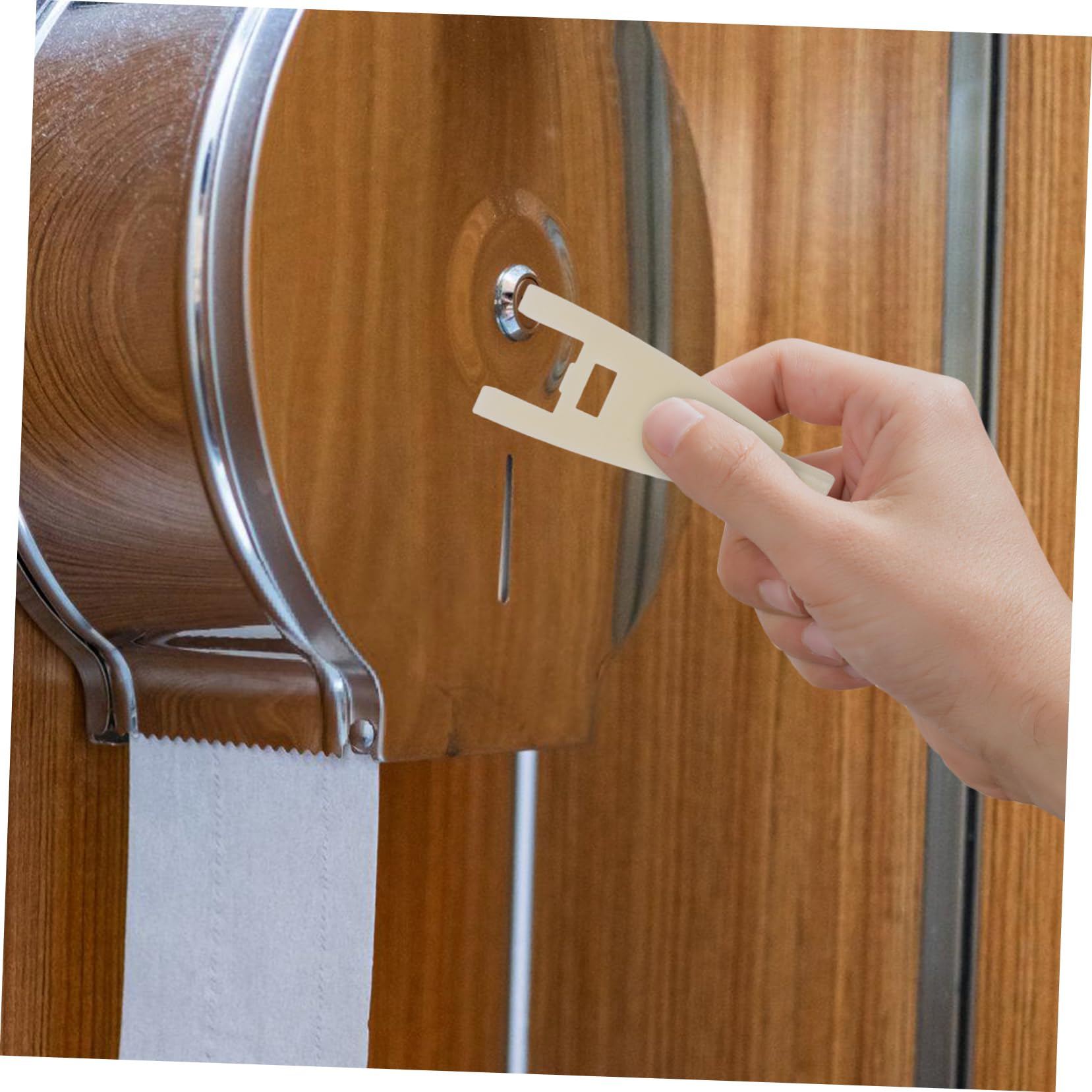 Llave Dispensadora De Papel Higiénico con Cerradura Compacta para Baño Oficina Y Hotel