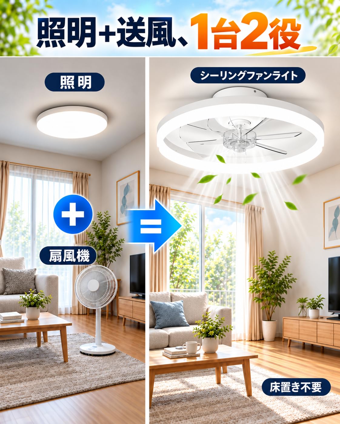 Amazon.co.jp : シーリングファンライト【2026新登場・10～12畳】最大