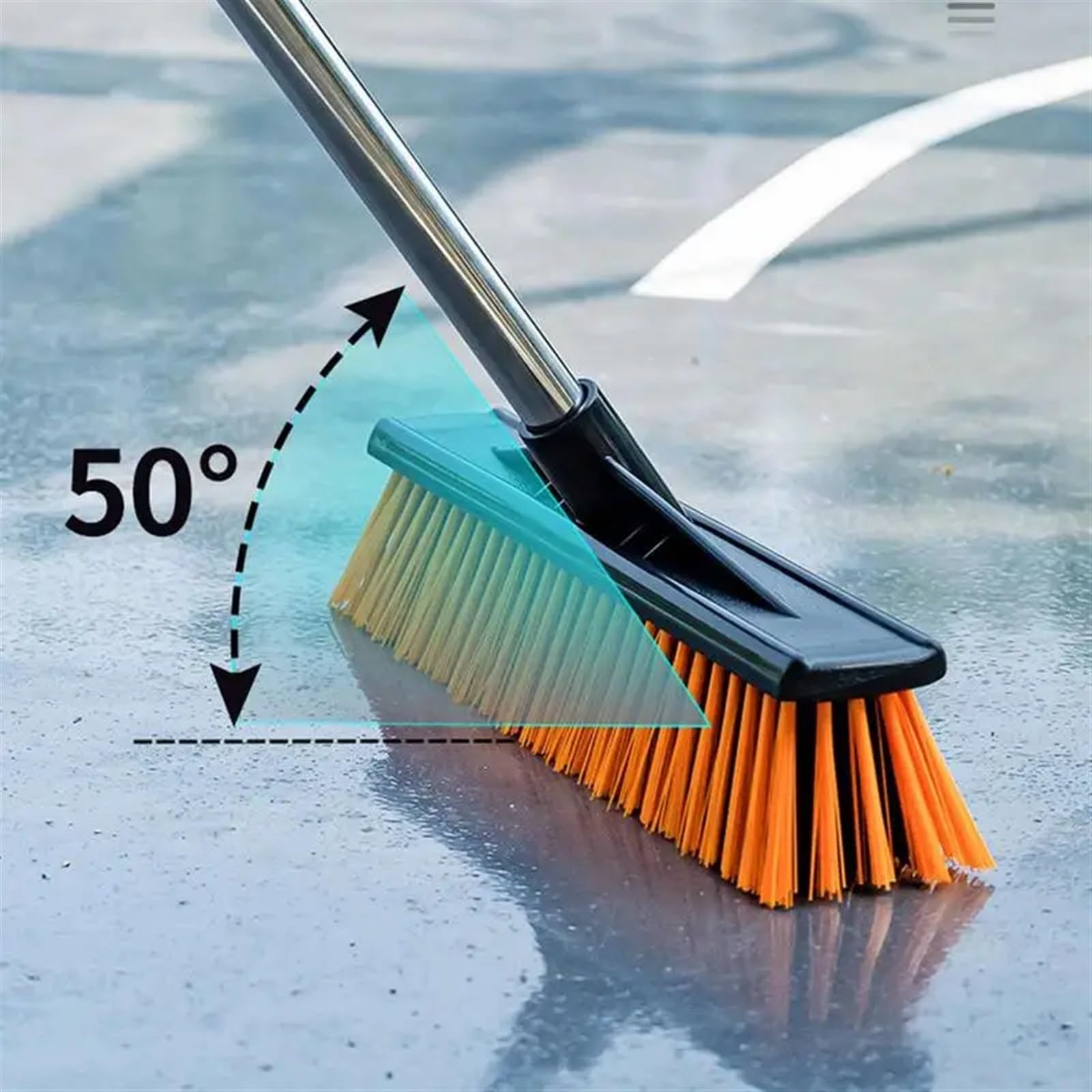 StraßEnbesen Besen mit harten Borsten, Schrubber, Bodenbesen, Duschreinigungsbürste, Deck-Scheuerbürste, Fugenbürste for Garagen, Schwimmbäder, Balkone(40cm)