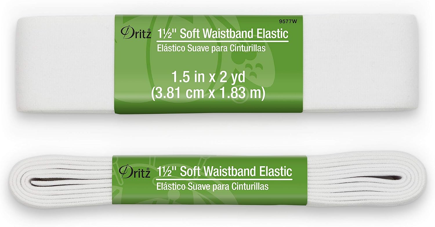 Dritz Notions DRI9577.W Elastic Soft Waistband, 1 1/2", White