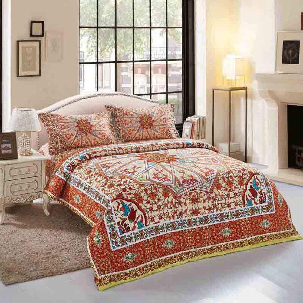 Housse de couette motif bohême rétro pour sublimer la décoration d'une chambre parentale cocooning