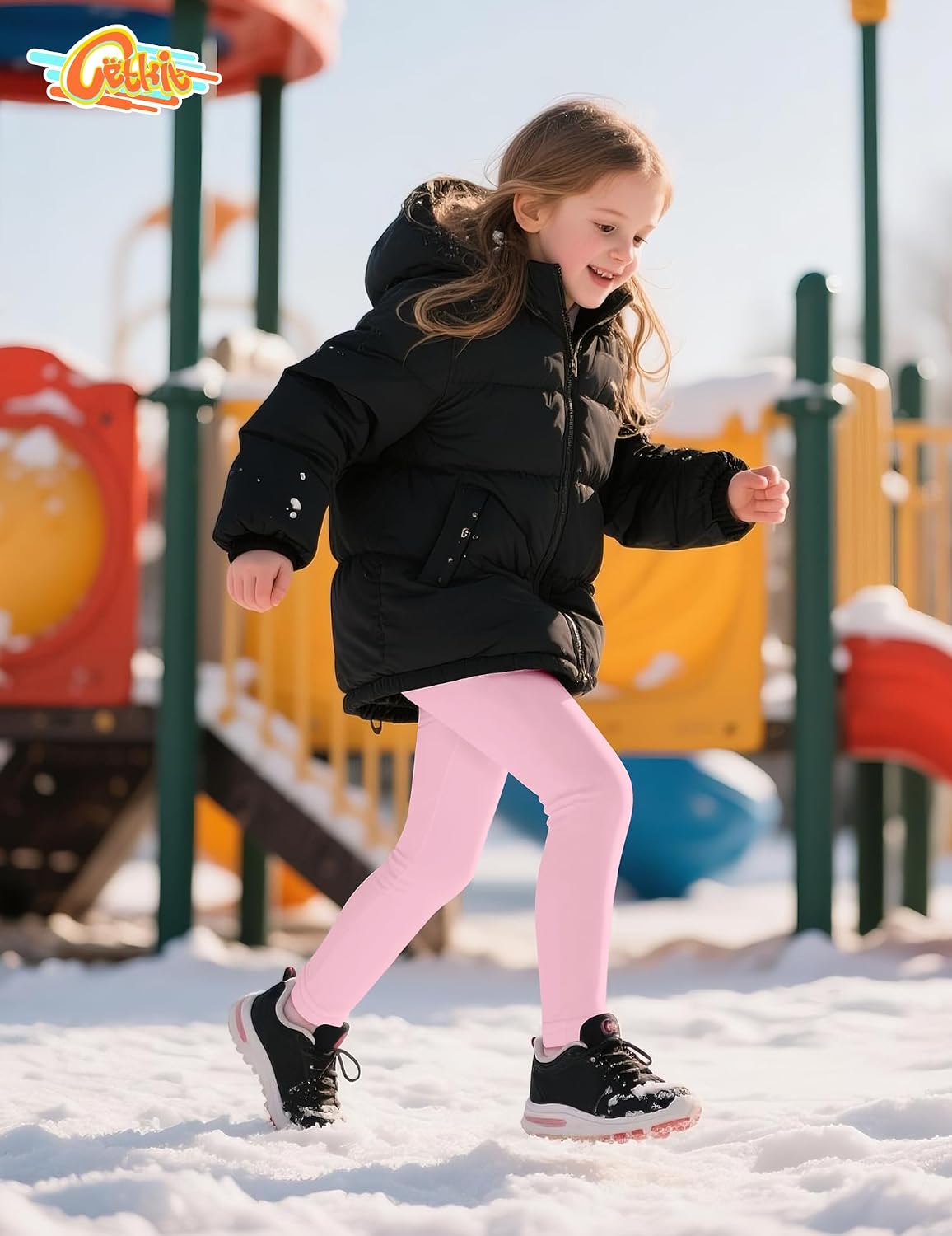 Toddler Fleece Leggings Winter Fleece Pants Thick Thermal Pants for Toddler Kids Teen Soft Basic Girls Warm Leggings Full Length, Light Pink 4T
