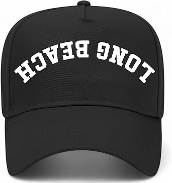 Long Beach Upside Down Reversed Vintage Trucker Hat | California | Premium Adjustable Snapback Baseball Hat for Men & Women