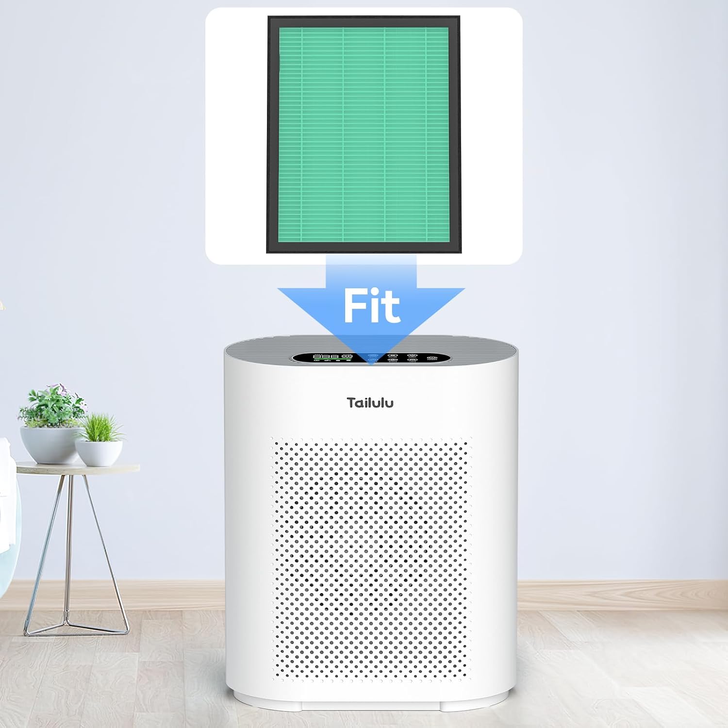 Tailulu Air Purifier Filter for Tailulu HQKJ-180 Air Purifier, H14 Grade True HEPA for Large Room Filter Allergies Pollen Smoke Dust Pet Dander, HQKJ-180 Replacement Filter (Green 1Pack) - Image 2