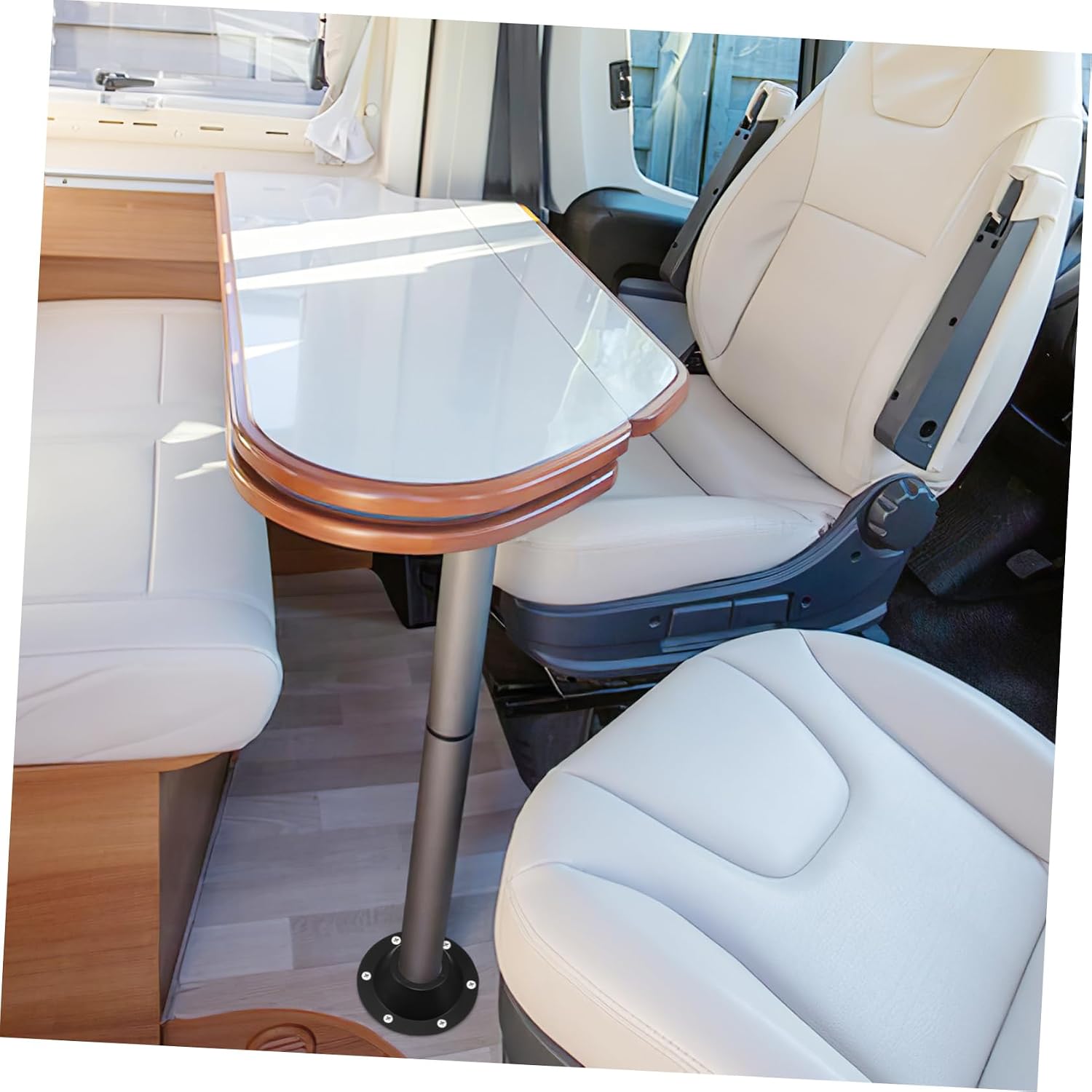 2pcs Rv Table Base Mount Camper Table Leg Base for Secure Floor Installation Compatibility with Rvs Boats and Campers Sleek Design for Enhanced Stability and Aesthetics