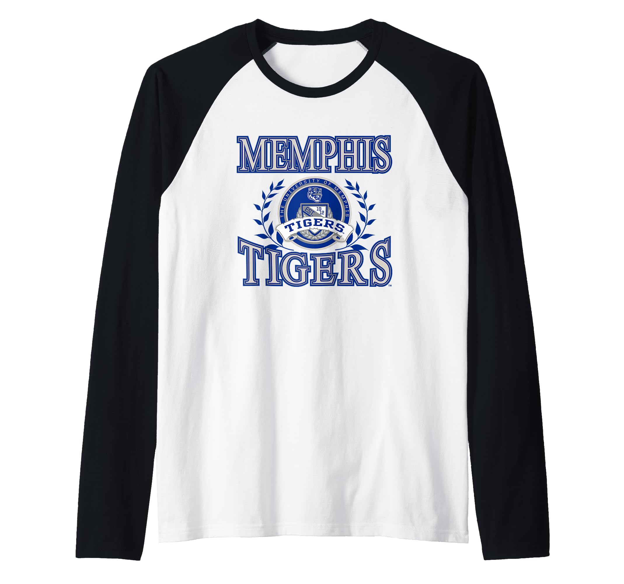 Memphis Tigers Laurels Officially Licensed Raglan Baseball Tee
