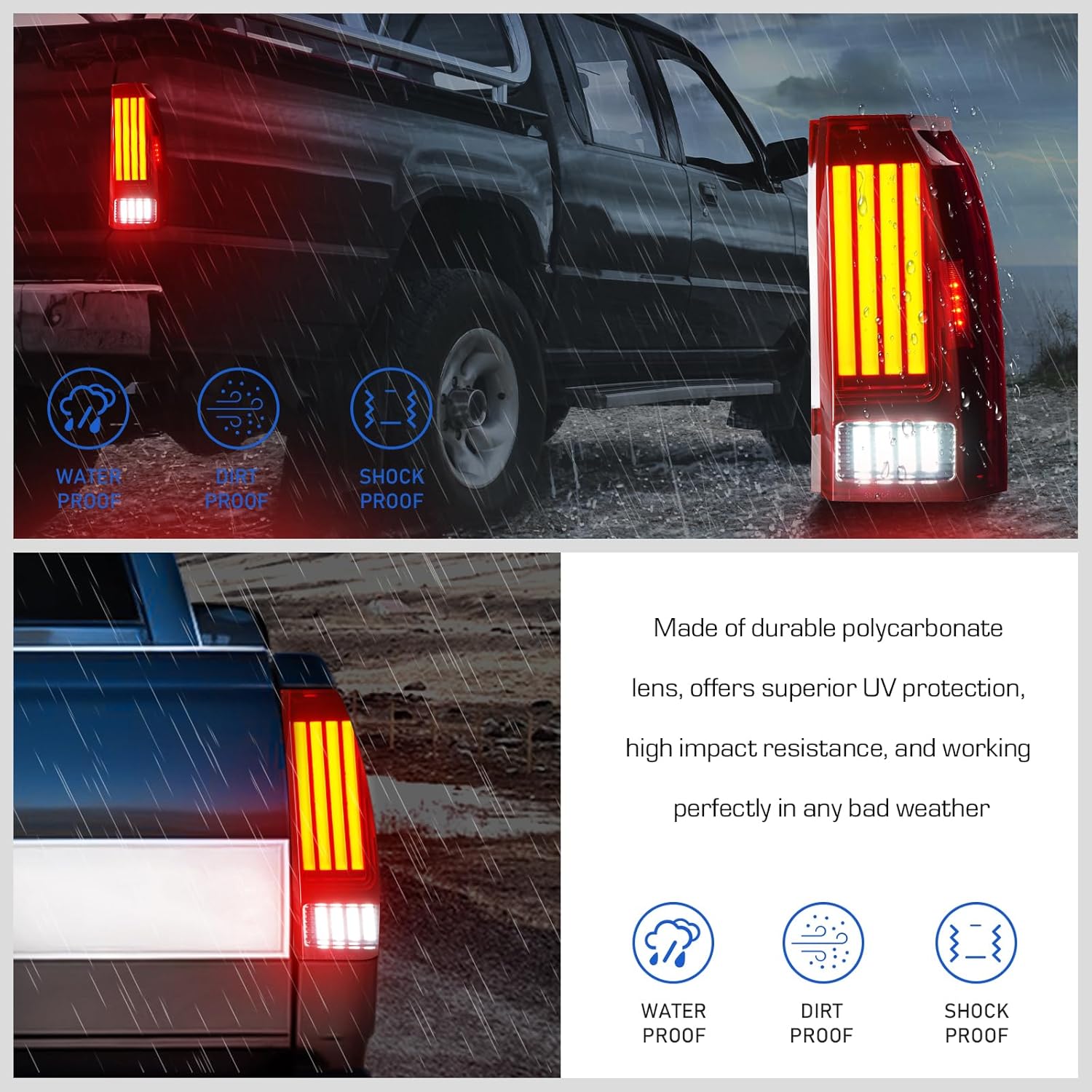 LED Tail Lights Assembly Fit for Chevy Tahoe & Suburban 2015-2020, Black Housing Red Lens