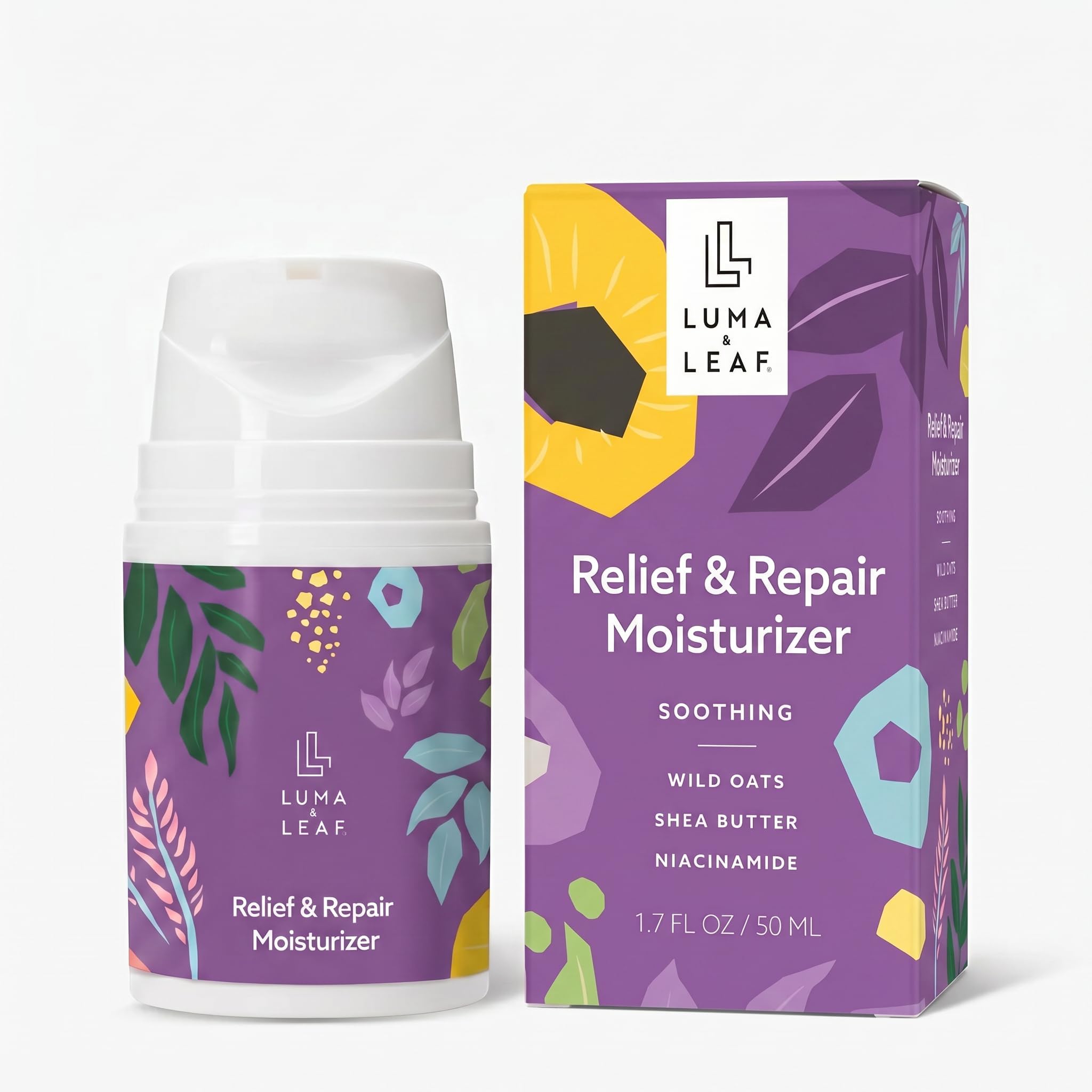 Eczema Face Cream for Dry Sensitive Skin, Dry Skin Face Moisturizer for Rosacea Prone Skin with Niacinamide, Shea Butter & Wild Oats, Lightweight Hydrating Vegan Face Cream, Luma & Leaf | Niacinamide, shea butter and wild oats calm redness and restore the barrier.