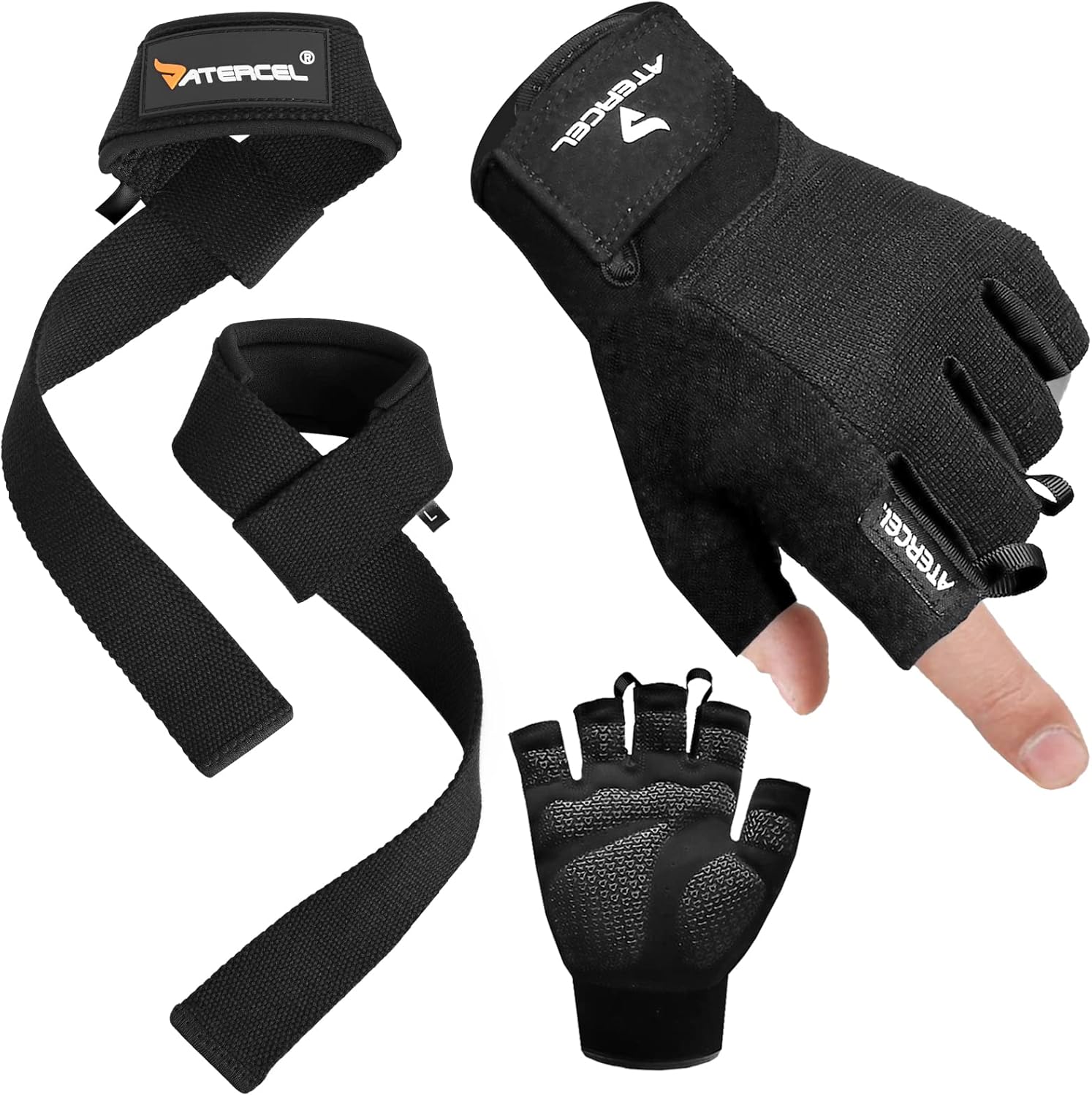 ATERCEL Ultimate Workout Bundle: Workout Gloves (M) and Lifting Straps Set for Maximum Performance : Sports & Outdoors