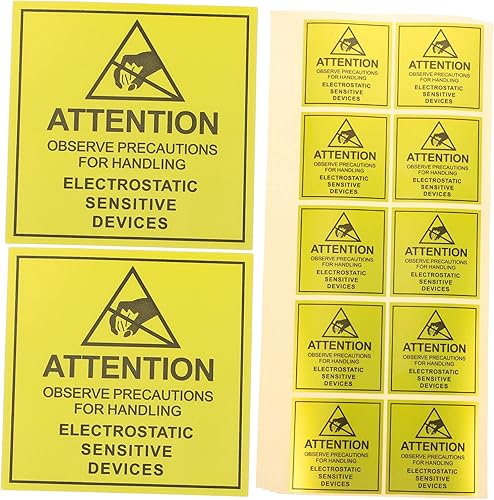 Etiquetas engomadas de la etiqueta de la seguridad de advertencia 450pcs etiquetas adhesivas eletrostáticas 164.0x164.0 ft m para la electrónica