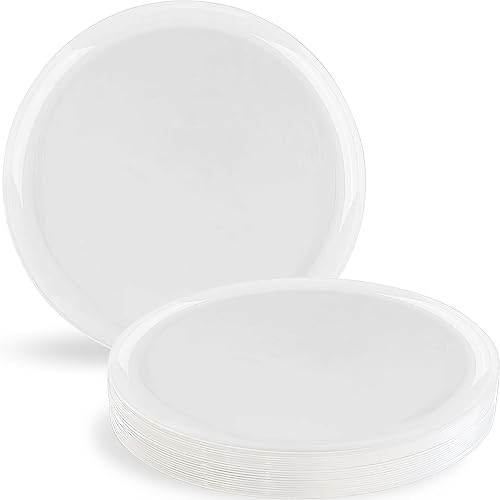 Miniatura 7 de Blue Sky Edge - Platos de plástico desechables negros redondos de 10.6 pulgadas (10 unidades)  Vajilla elegante y resistente para eventos y fiestas