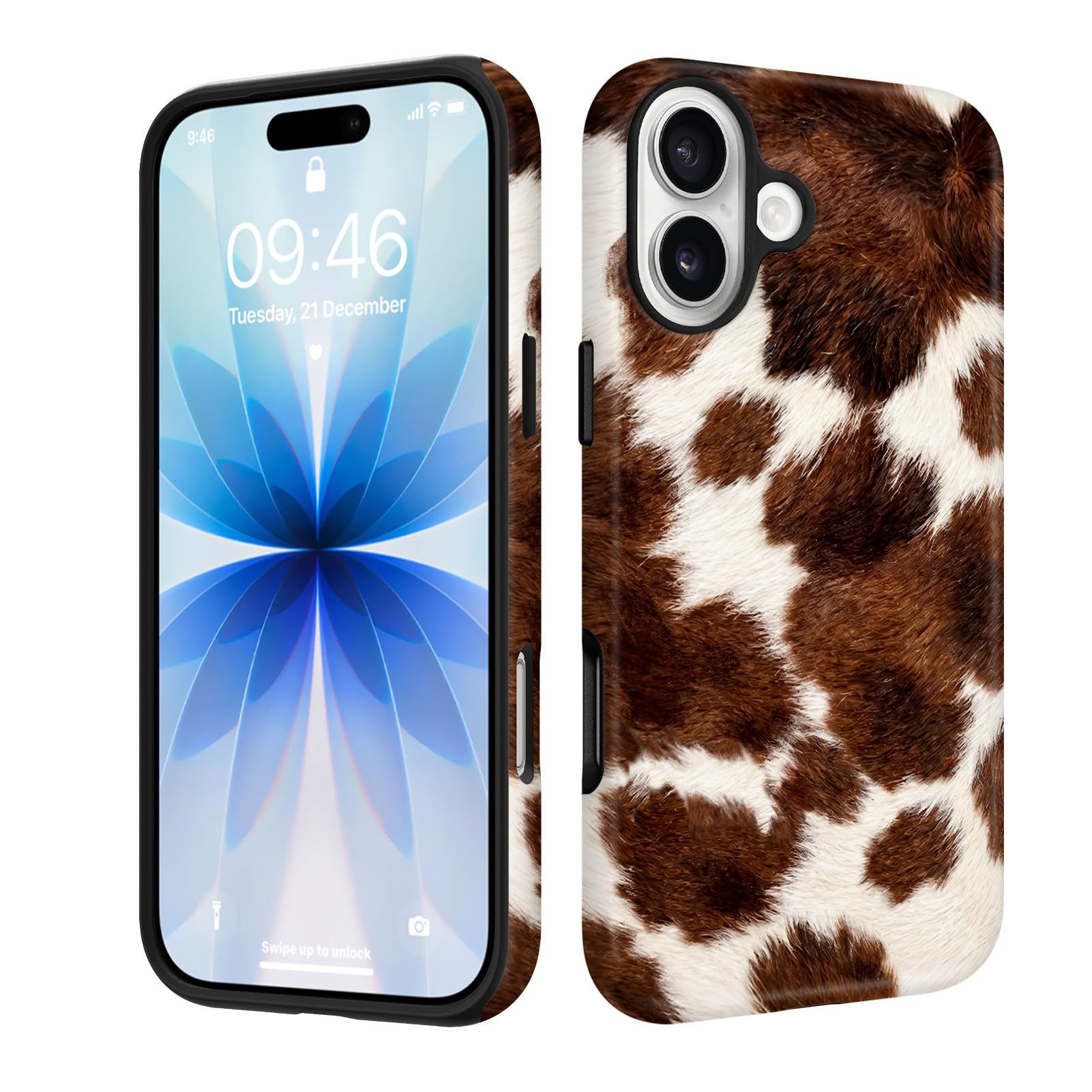 SOKAD Custodia magnetica per iPhone 17, motivo mucca alla moda con stampa animale, compatibile con Magsafe opaca, antiurto, custodia protettiva per ragazze e donne