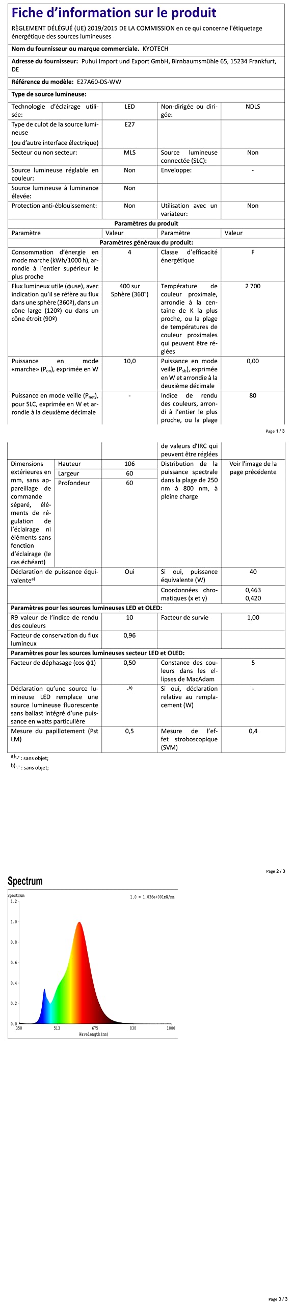 Philips Ampoule LED Standard E27 40W Blanc Chaud Dépolie Verre