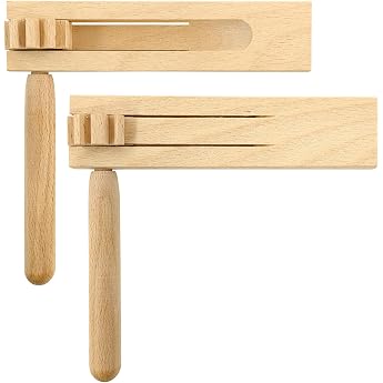 pack of 2 wooden ratchet noise maker wooden spinning ratchet noise-maker wooden rattle ratchet musical instrument for children for games parties events sports events