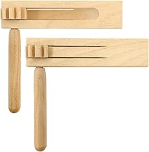 Pack of 2 Wooden Ratchet Noise Maker, Wooden Spinning Ratchet, Noise-Maker, Wooden Rattle Ratchet, Musical Instrument for Children, for Games, Parties, Events, Sports Events