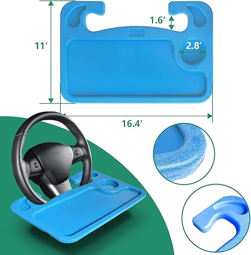 Miniatura 4 de Bandeja de volante para computadora portátil y alimentos Bandejas universales Accesorios Escritorio Coche Soporte de viaje Bandeja de alimentos para