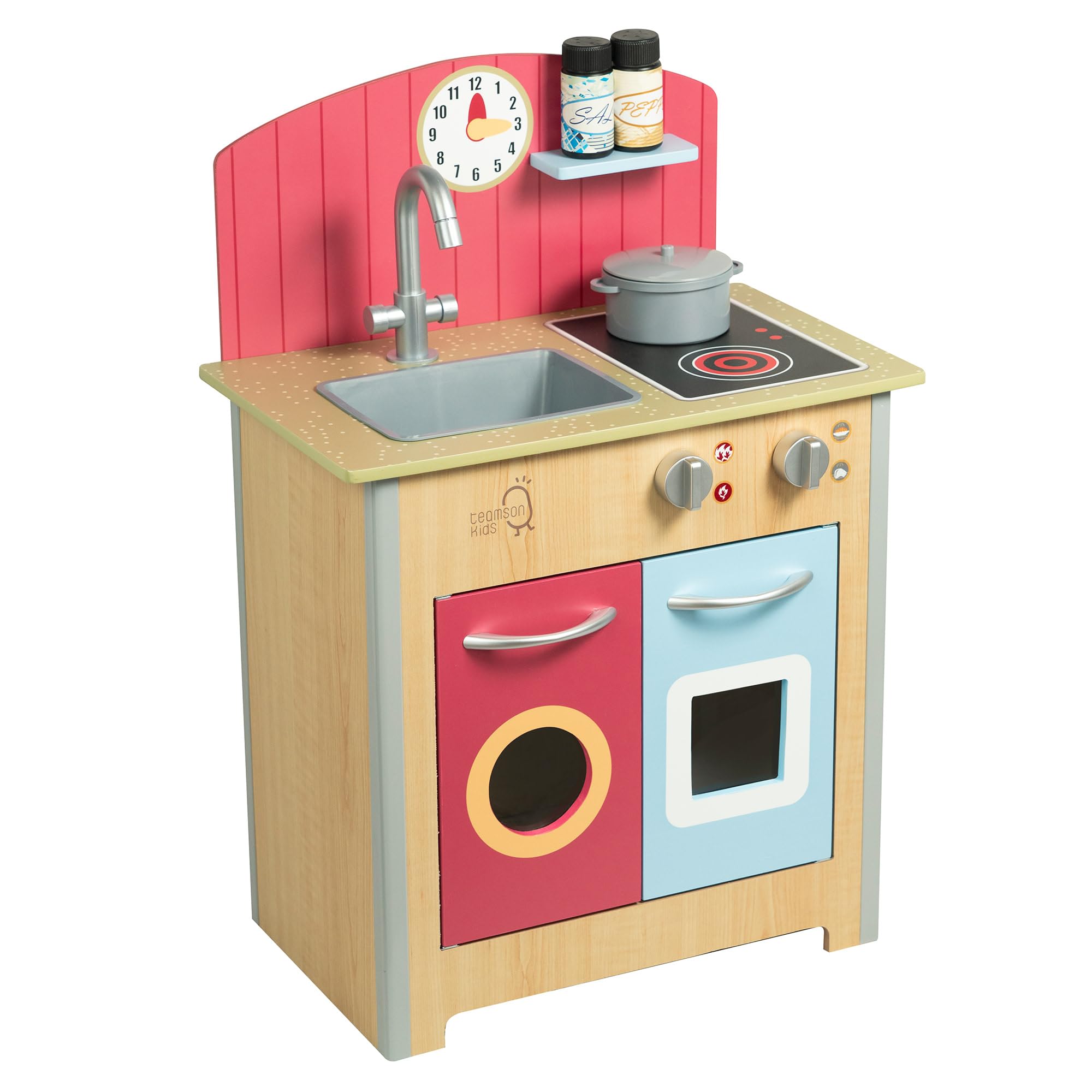 Teamson Kids Little Chef Porto Classic Play Kitchen, Red