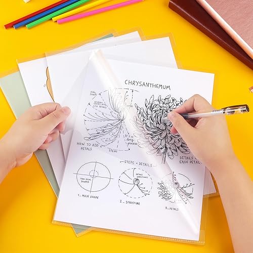 Miniatura 6 de Paquete de 16 carpetas transparentes para archivos, fundas de plástico para proyectos, fundas de papel de plástico para tamaño carta y A4 para