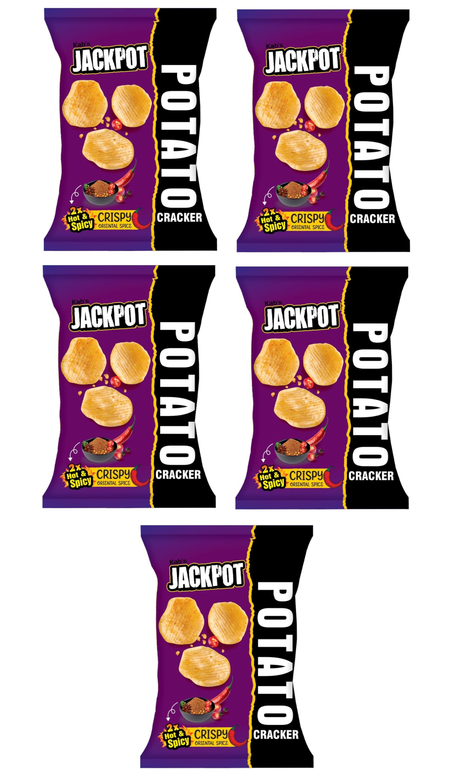 Kab's Jackpot Potato Cracker 60gm (Pack of 5)