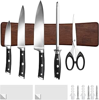 HOSHANHO Magnetlist kniv, knivhållare magnetisk för vägg, magnetisk knivhållare, träknivhållare för redskap och förvaring, magnetiska verktyg, 25 cm - Amazon Deal & Rabatt