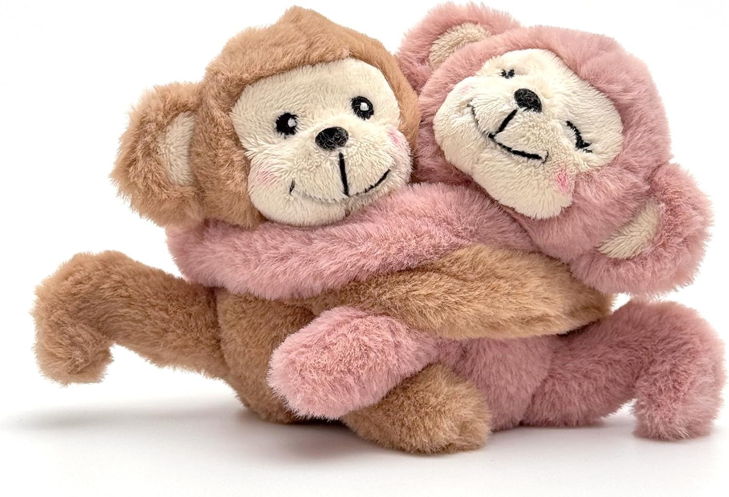 Plushland Magnetic Kissing Plush Pair,Clip On Keychain Stuffed Animals for Couples, Emotional Support Toy with Charm 4 Inches
