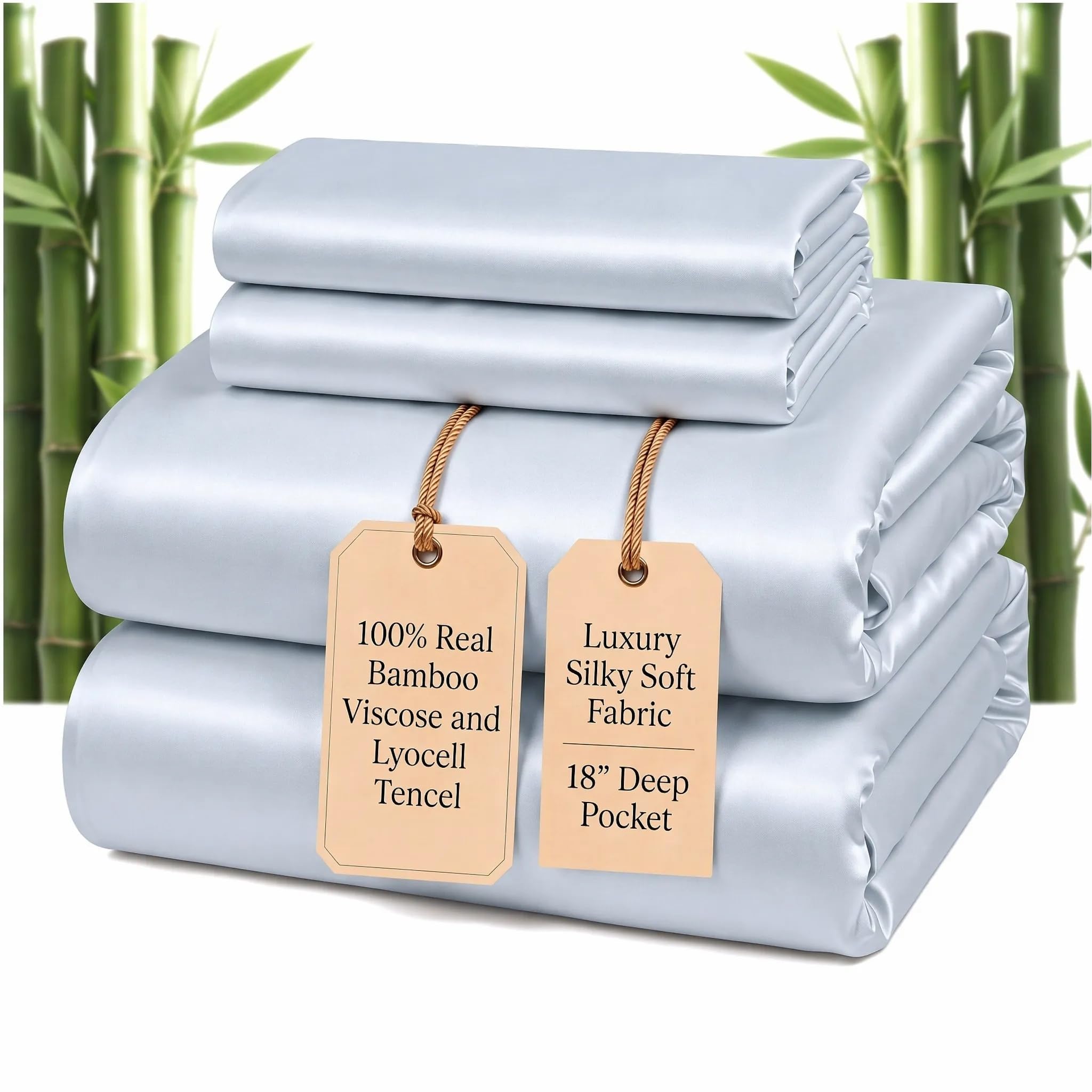 Photo 1 of Pillcase Bamboo Viscose & Tencel Sheet Set King French Blue