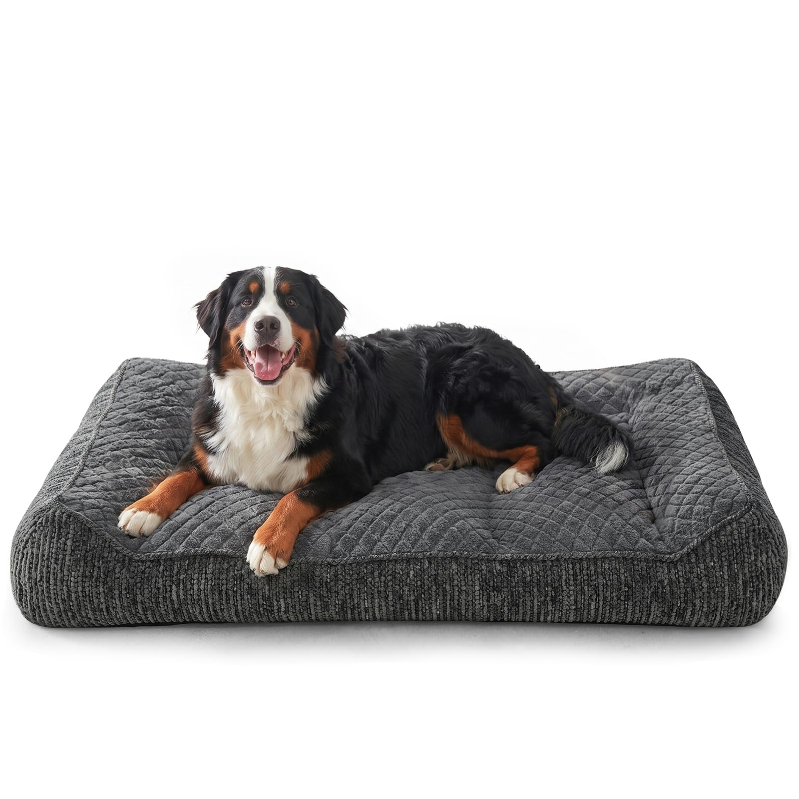 JOEJOY Extra Large Dog Bed Orthopedic, 114x81x24cm Extra Thick Supportive Dog Sofa Bed Washable, XL Dog Bed with Double Zipper Head & Removable Cover, Grey