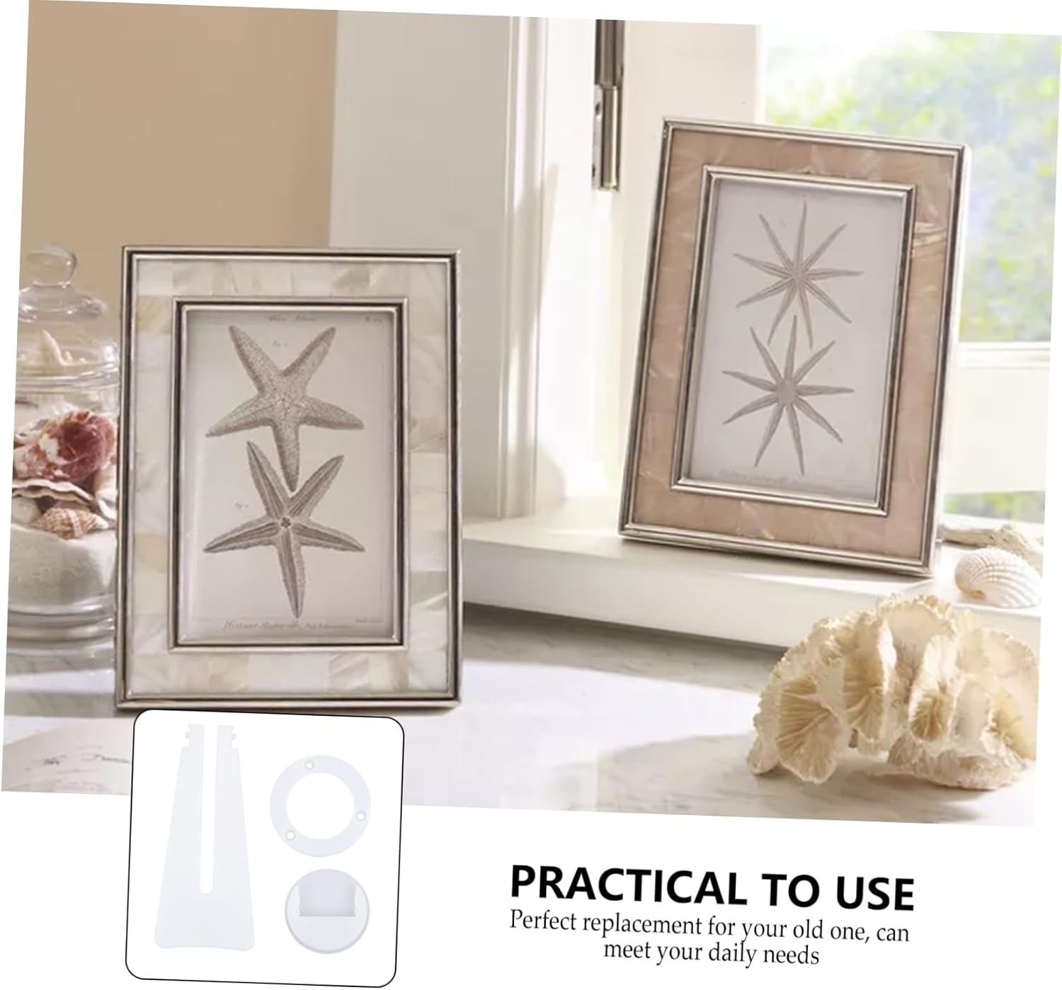 VOSAREA Photo Frame Supports 12pcs White Plastic Rotating Brackets