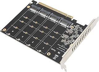 M.2 PCIE Adapter, High Speed Dual M.2 PCIE Adapter Full Speed Signal for 4 NVME PCIe Protocol SSDs for PCIE3.04.0