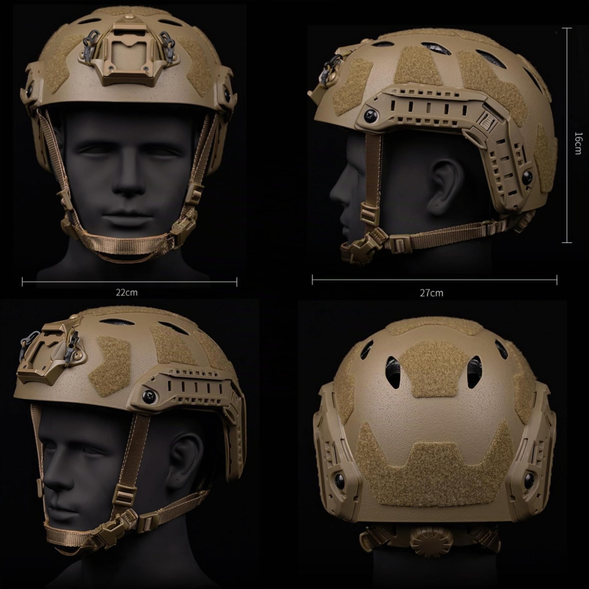taktischer Fast SF High Cut Helm Sandgestrahlte Version Kopfhörergurtschlitze Reservemasken-Verbindungslöcher Airsoft CS-Spielhelme