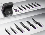 Knife Set - 15 PCS Kitchen Knife Set with Built-in Knife Sharpener Block - Stainless Steel Knife Block Set - Dishwasher Safe, Elegant Box for Men Women, Fathers Day