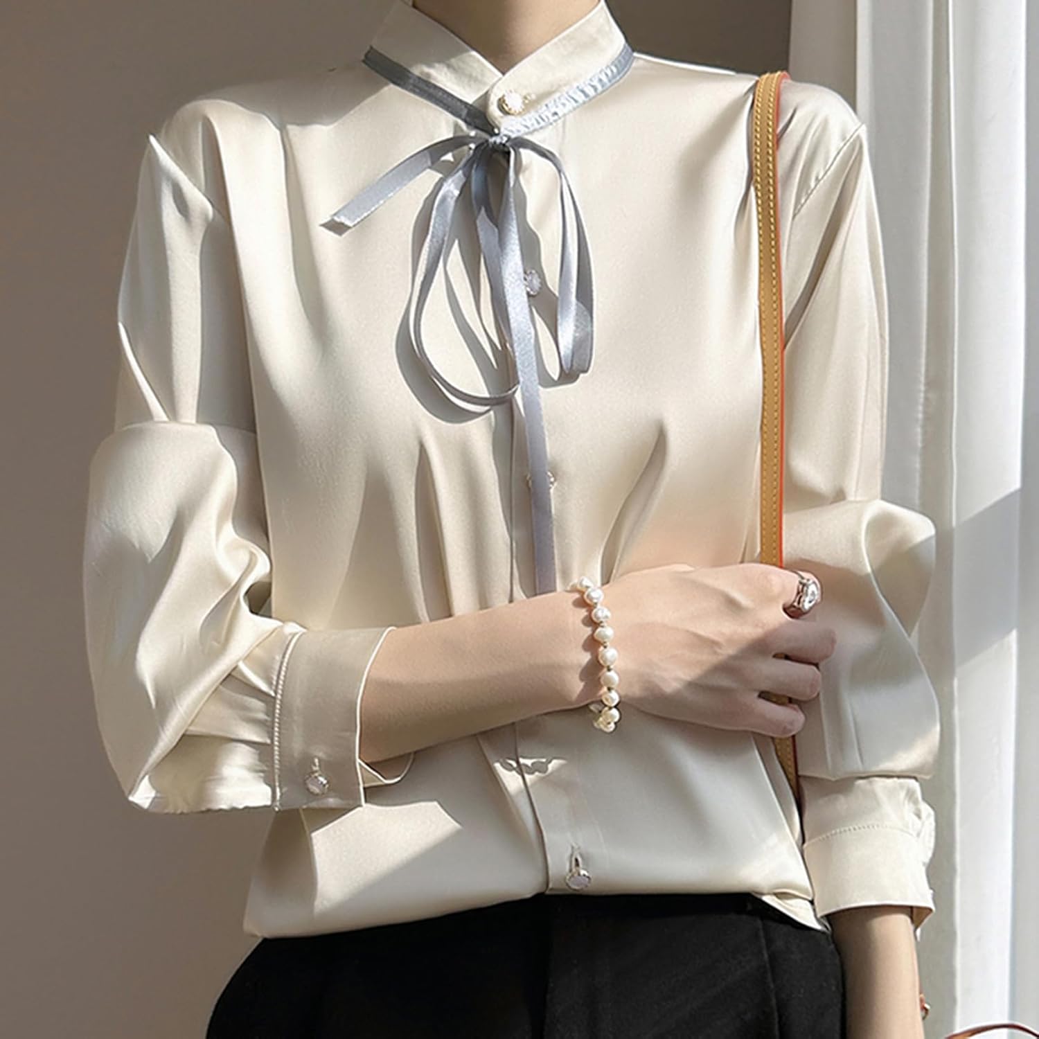 クラゲブラウス　ホワイト シルクボウタイブラウス / GRACE CONTINENTAL | GRACE