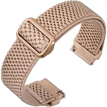 ANNEFIT Stretchy Nylon Watch Band for Men Women, Adjustable Elastic Watch Straps with Quick Release, Replacement Wristband 16mm 17mm 18mm 19mm 20mm 22mm 24mm