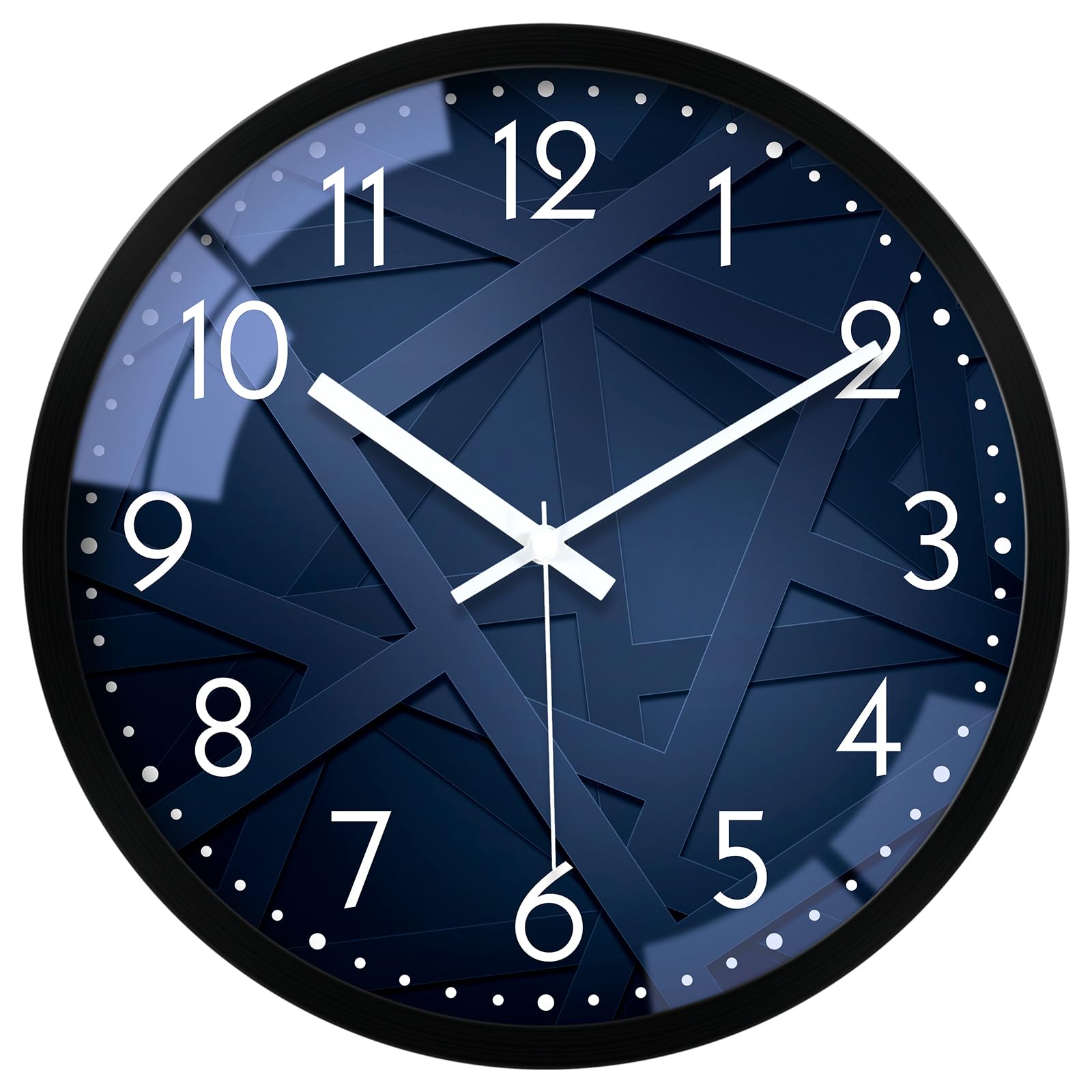 VIKMARI Black Glass Wall Clock 12 Inch Art Hanging Clocks Silent Non-Ticking Quality Quartz Battery Operated Wall Clocks ABS Frame Round Arabic Numerals Wall Clock — image 1