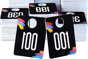 Live Sale Plastic Number Tags, Normal and Reverse Mirror Image, Reusable Hanger Cards, 200 Consecutive Numbers, 1-200