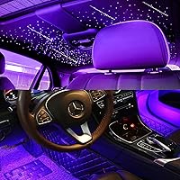 Vista 7 de AKEPO 3 en 1 Starlight Headliner Kits: Efecto Meteoro+6W RGBW Fibra Óptica Estrellas Luces+4 Coche Bajo Dash LED Luz, Música Sync App Control Fibras