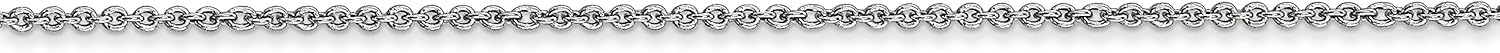 IceCarats 18K Solid White Gold 1.15mm Cable Chain Necklace 18 inch