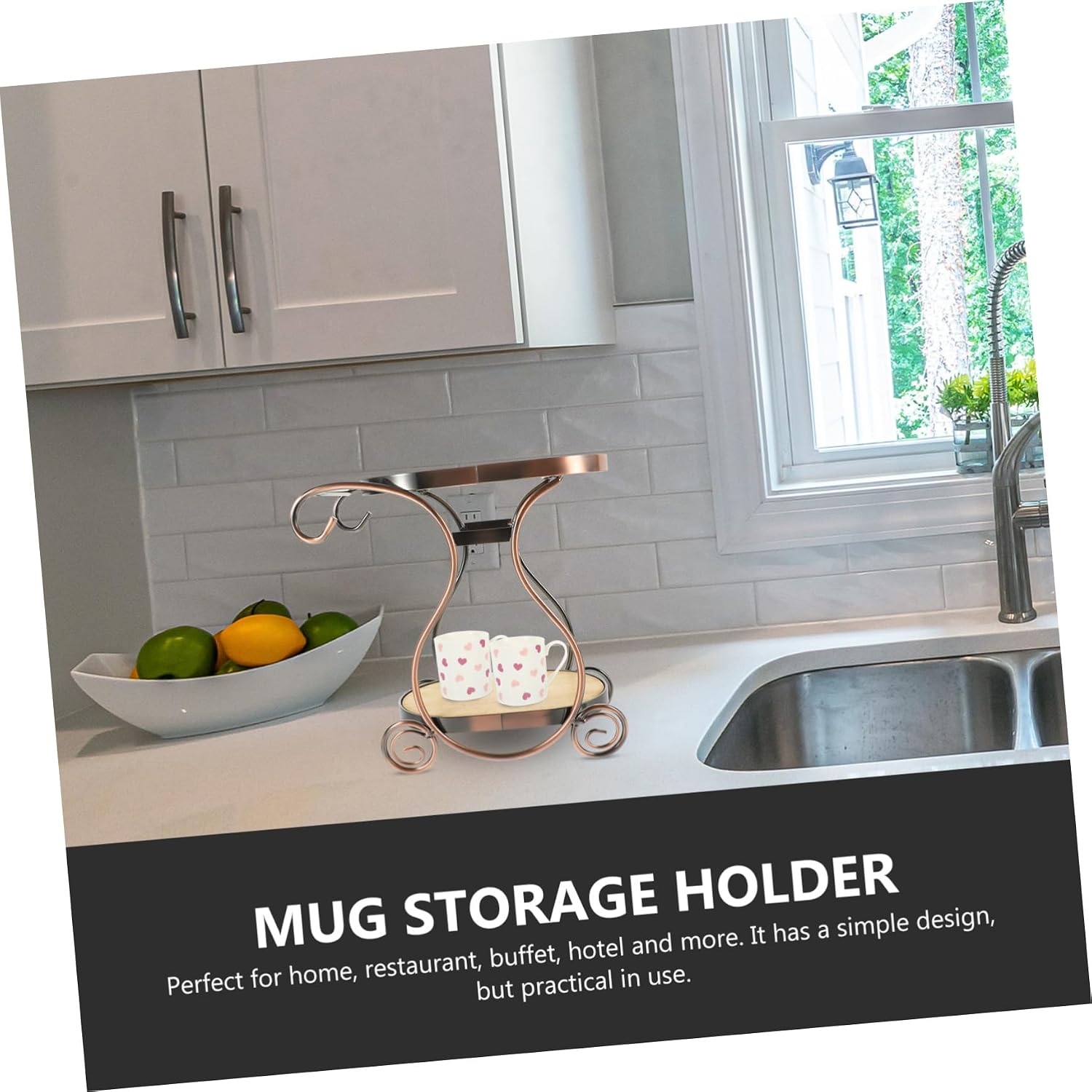 Cup Storage Rack Creative Household Mug Organizer Desktop Display for Coffee Cups Draining and Storage for Home and Kitchen Easy to Clean Elegant Design