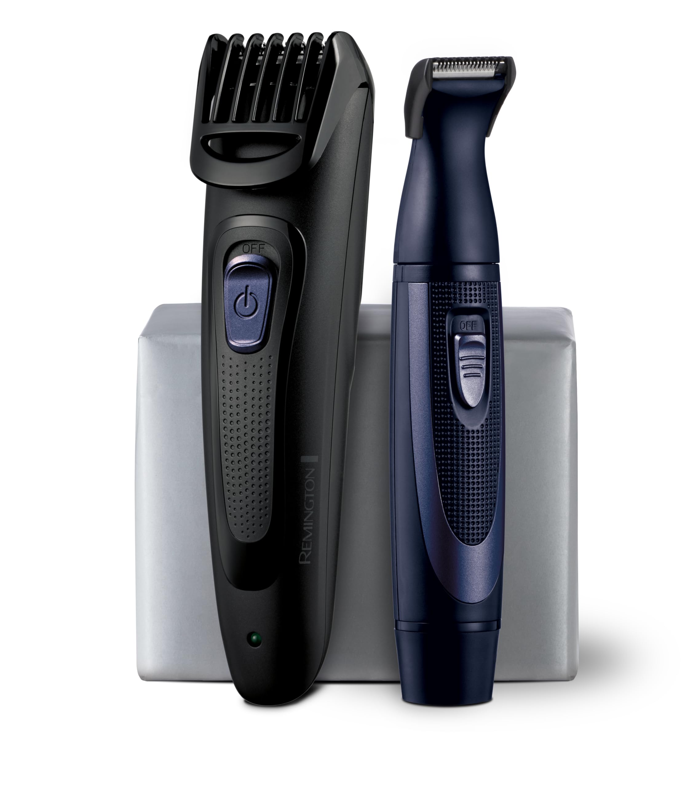 Remington Rechargeable Beard Trimmer Kit for Mustaches, Nose Hair, and Light Detailing and Grooming with Bonus Battery Nose Trimmer