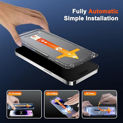 Miniatura 5 de SIBEITU Protector de pantalla para iPhone 12 Pro, 6.1 pulgadas, dureza 9H, vidrio templado, paquete de 3